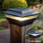 Imperial Solar Powered Integrated LED Aluminium 4 in. x 4 in. Fence Post Cap Light with Base Adapter Included-9809739-78608414