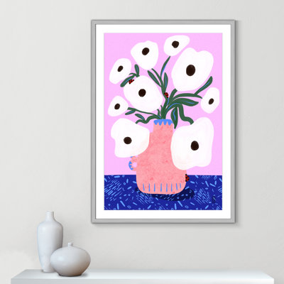 «White Poppies and Ladybirds», reproduction d'art par Nell