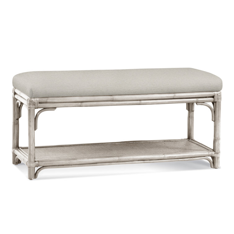 Summer Retreat Wicker Shelf Storage Bench