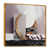 Toile avec cadre flottant or