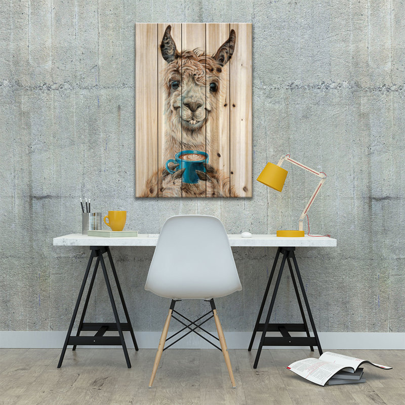 " Llama Latte " by Holly Simental, 26" W x 40" H