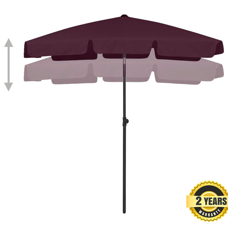Caylee 180cm X 120cm Rectangular Beach Parasol, Red