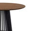Burgal Oak Round Solid Wood Base Dining Table-664894821