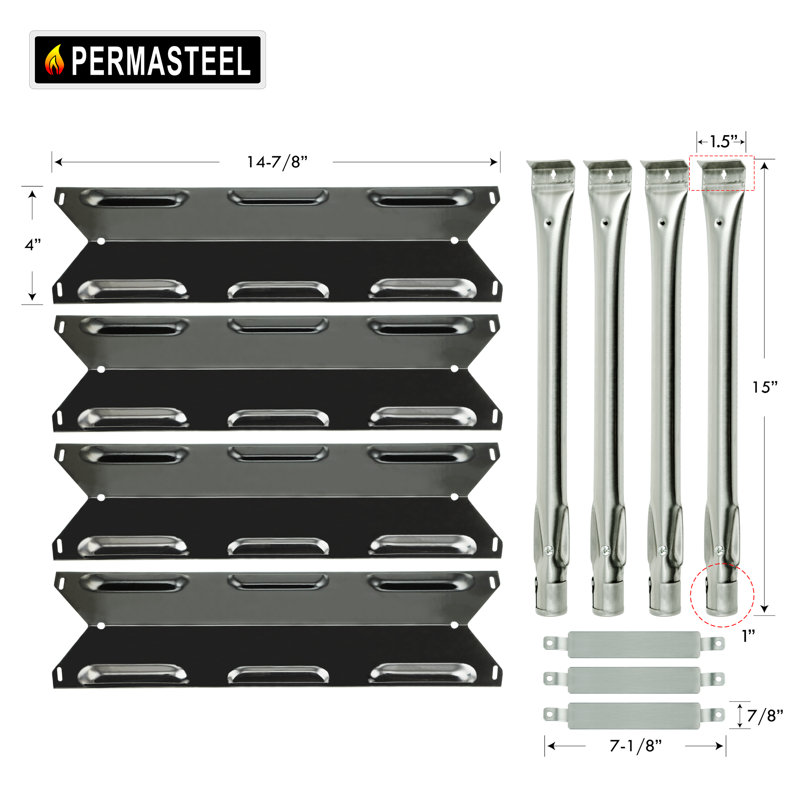 Permasteel 15'' W x 4'' D Steel Replacement Grill Burner