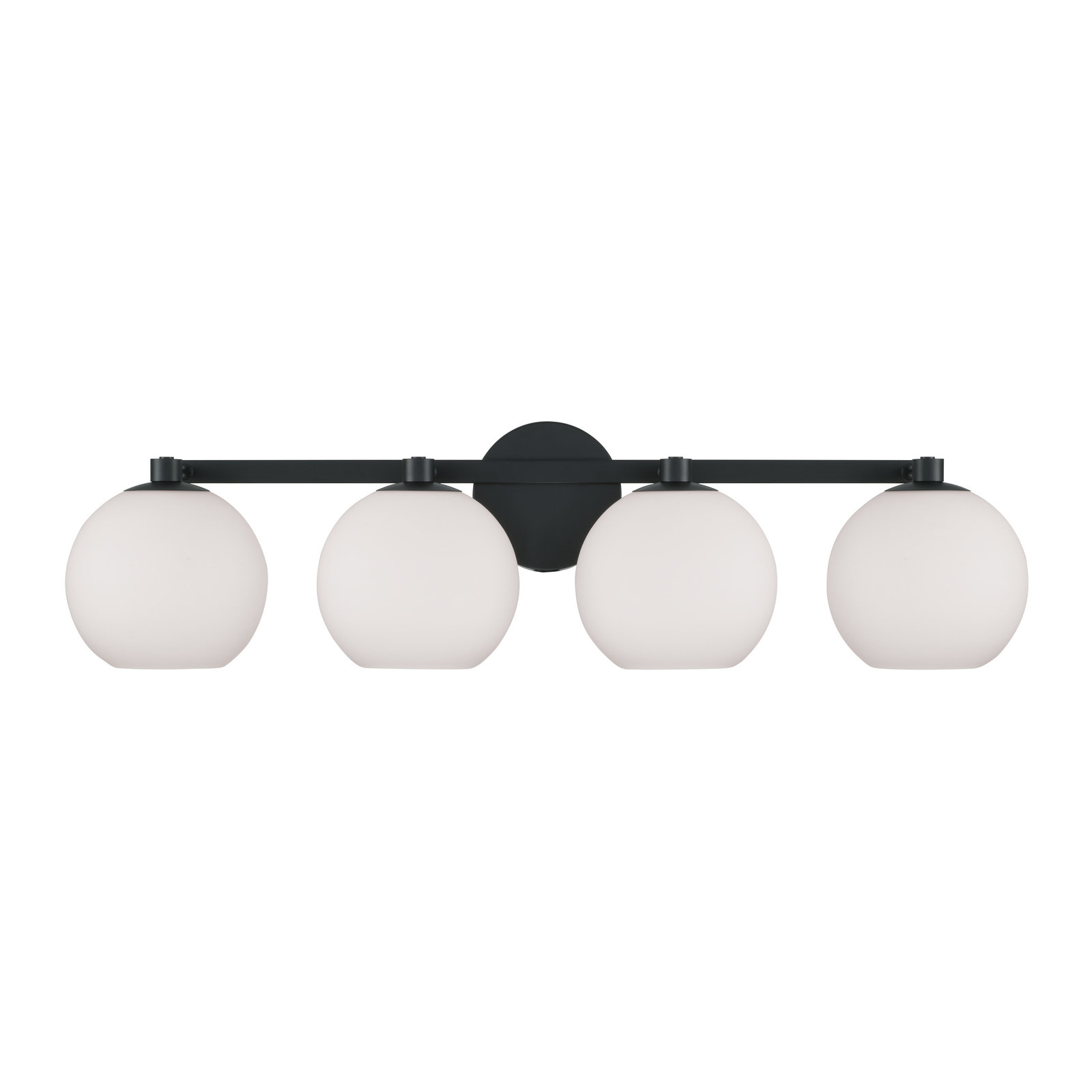 Ansley 4 Light Frosted Dimmable Vanity Light, Matte Black