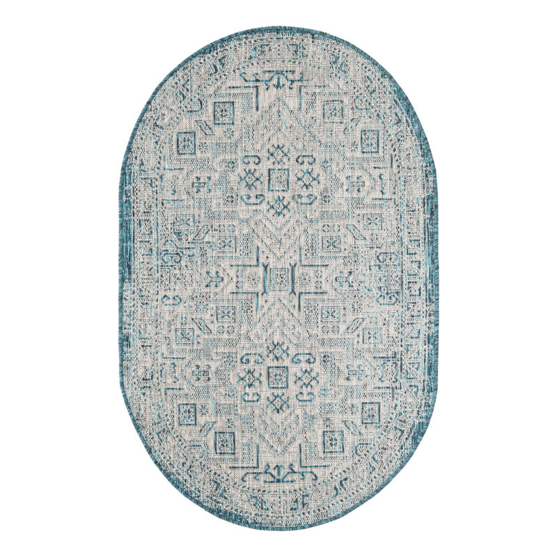 Amhlaidh Indoor / Outdoor Rug, Oval 3'3" x 5'3"