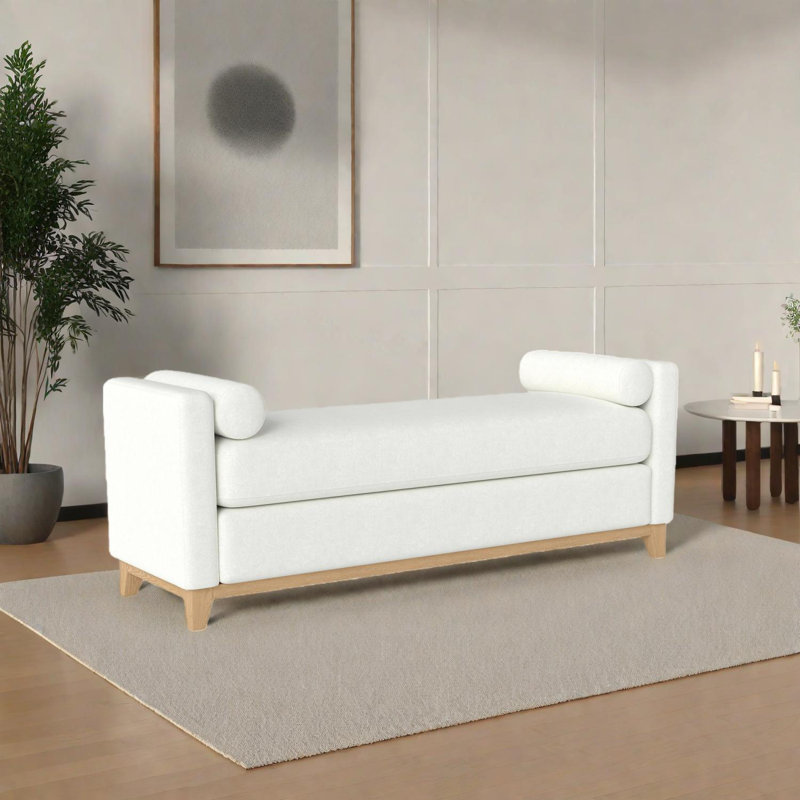 Banc rembourré Sherpa, Blanc