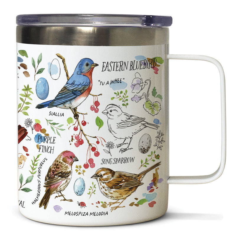 Tasse en acier inoxydable avec couvercle 12 oz. Ebern Designs