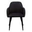 Chaise de salle à manger, ensemble de 2, latérales, rembourrées, cuisine, salle à manger, aspect cuir noir, métal noir, contemporain, moderne