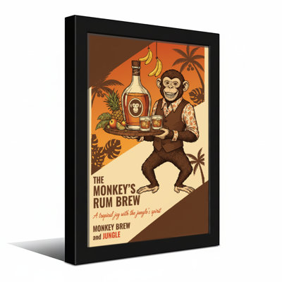 Food & Beverage singe tenant une bouteille de rhum et de fruits tropicaux