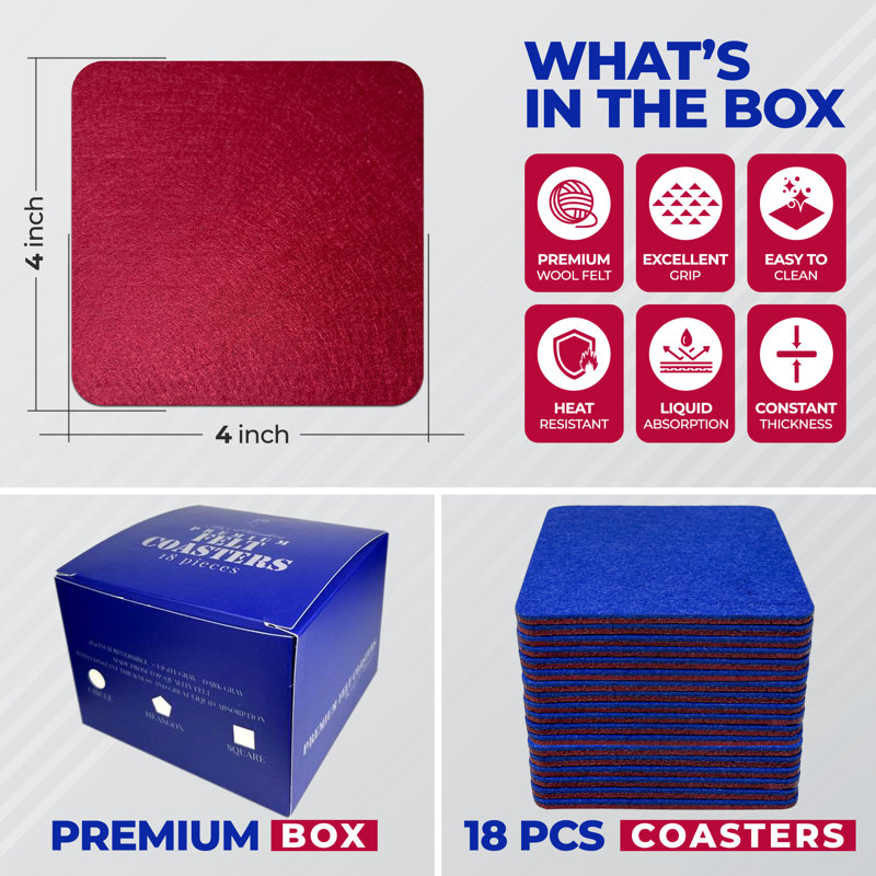 Square 18 Piece Coaster Set