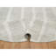 Tapis oriental texturé rond blanc perlé 7 pi 9 po x 7 pi 9 po, laine naturelle non tissée, tissé à la main, tissé à plat avec velours