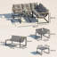 Outsunny 4 Piece Garden Furniture Set, Thick Cushions, Coffee Table, Grey