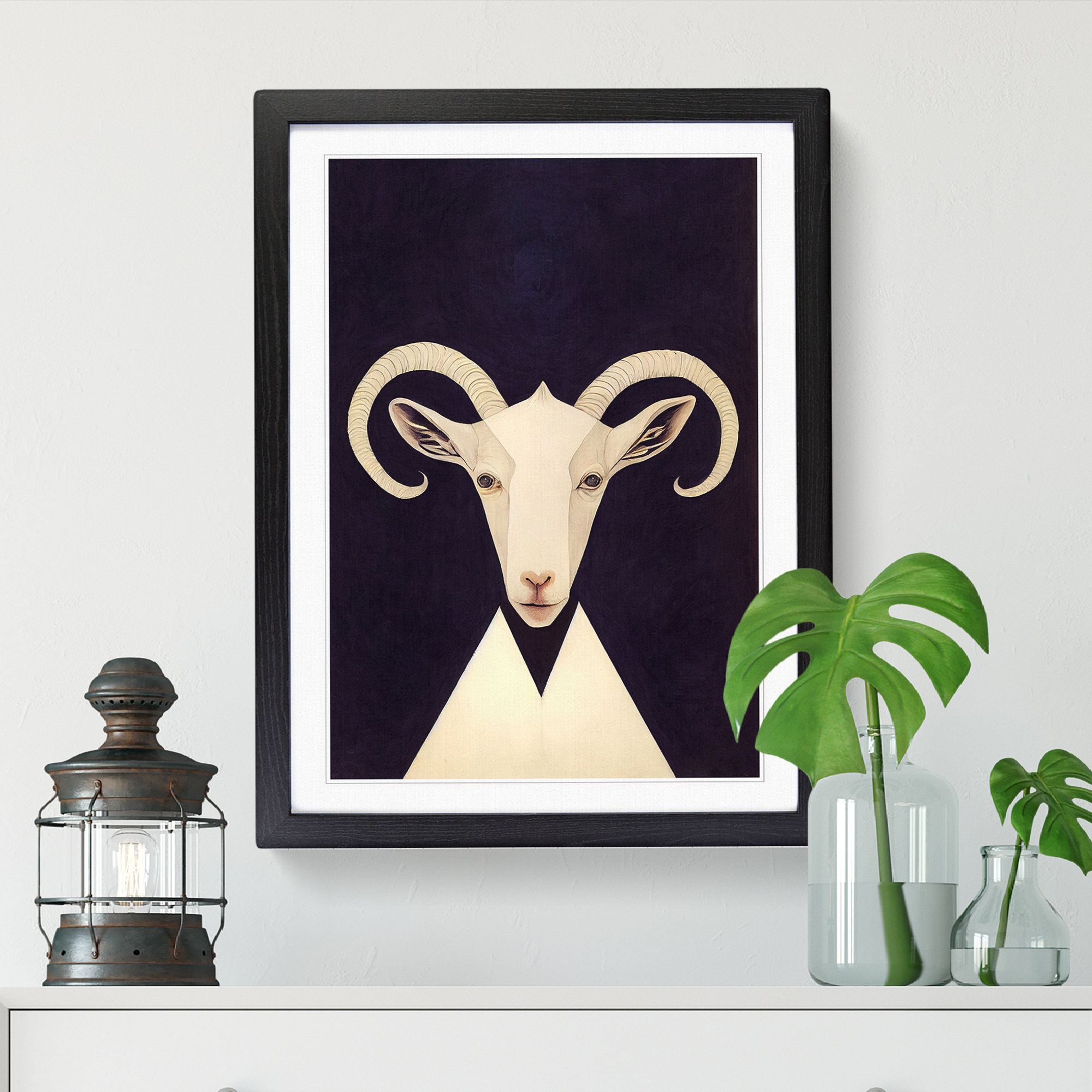 Goat Frame Round Natur Pur Kirkville Goat Contemporary - Single Picture Frame Graphic ...