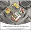 Ensemble de 5 tables de salle à manger en PEHD toutes saisons avec 2 trous pour parasol de jardin-1882120473