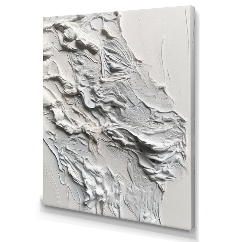 «White and Tranquility Unleashed», impression sur toile encadrée en marbre abstrait, H 20 po x l 12 po x P 1 po, Toile tendue