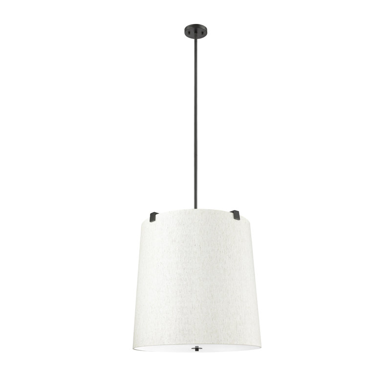Luminaire suspendu 5 lumières Kohlman en nickel brossé, Noir mat
