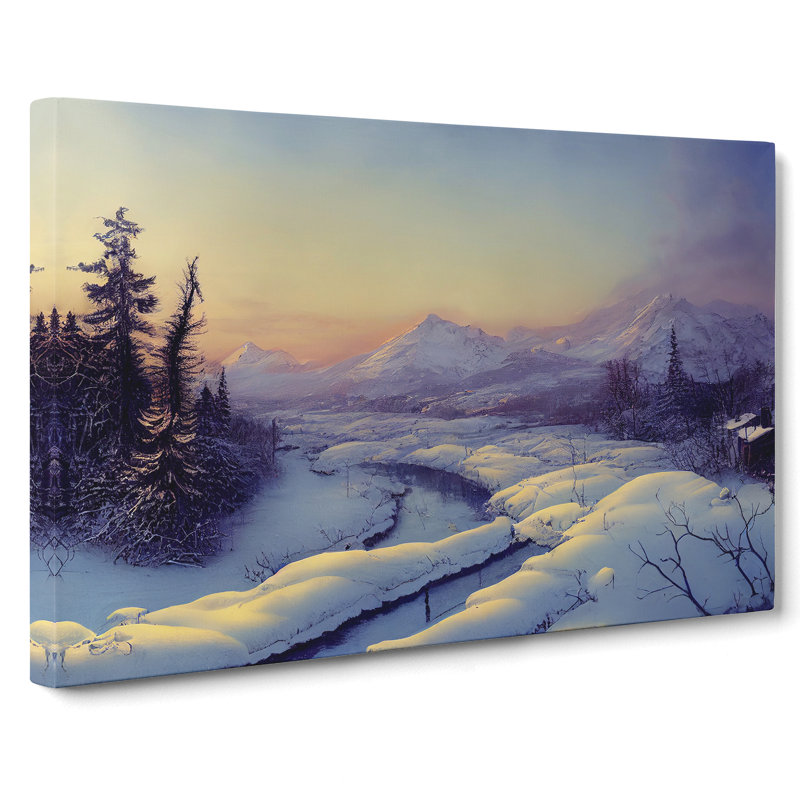 Winter Sunrise Mountain s Vol.4 - Wrapped Canvas, 40cm H x 60cm W x 3cm D
