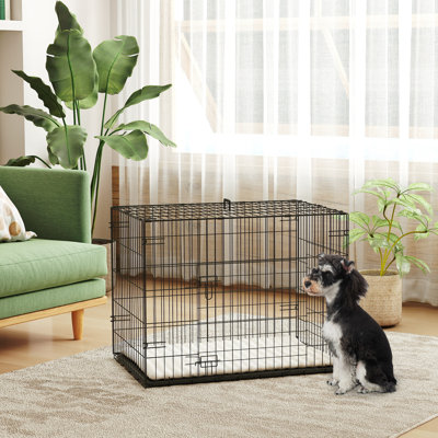 Metal Collapsible Pet Crate with 2 Doors