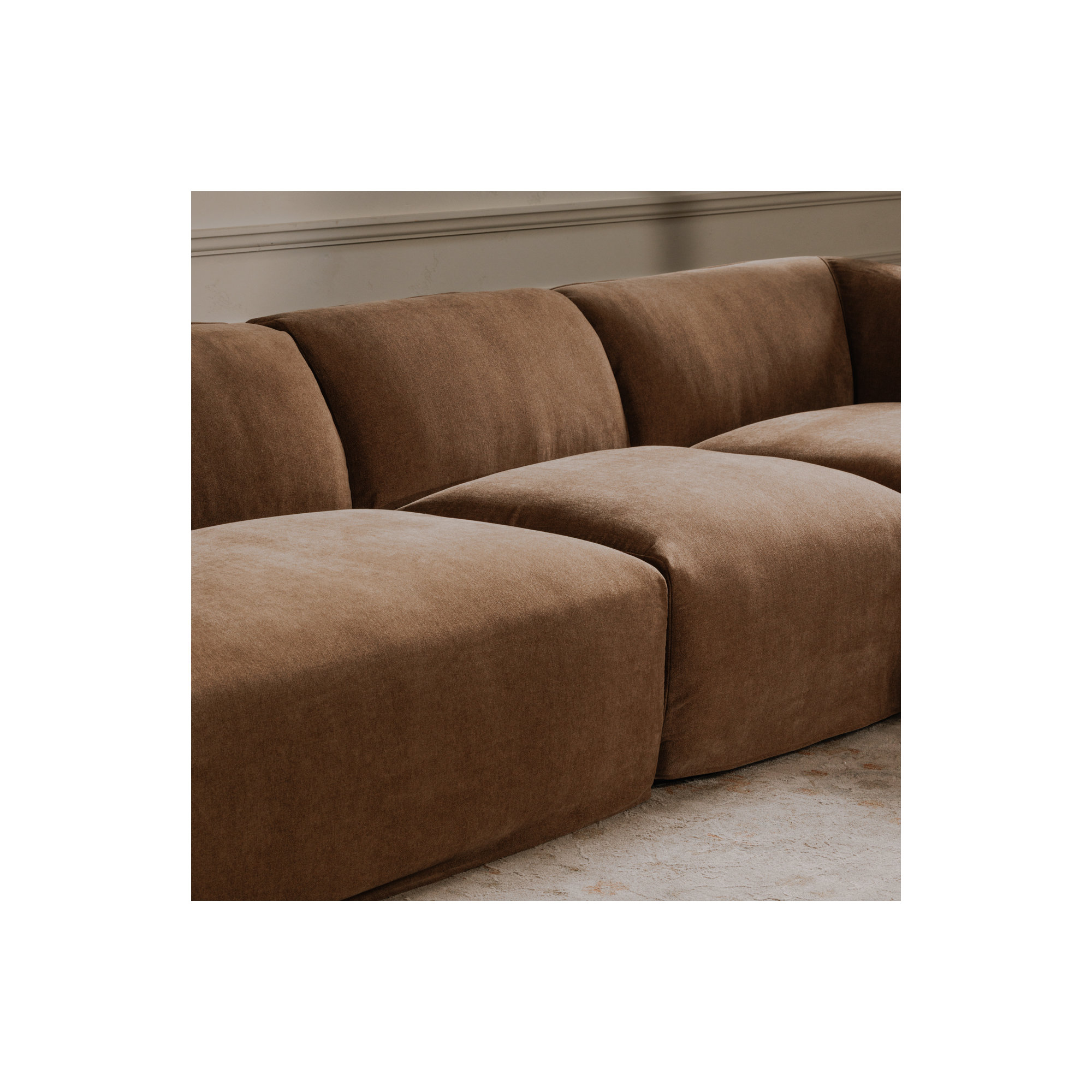 Wilde Upholstered Armless Slipper Chair, Latte Loft Canvas