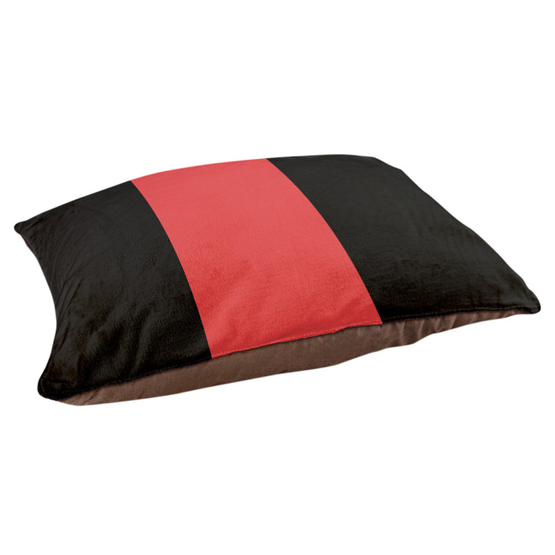 Oreiller Maryland, Moyen (l 28 po x P 18 po x H 6 po), Noir / rouge / noir