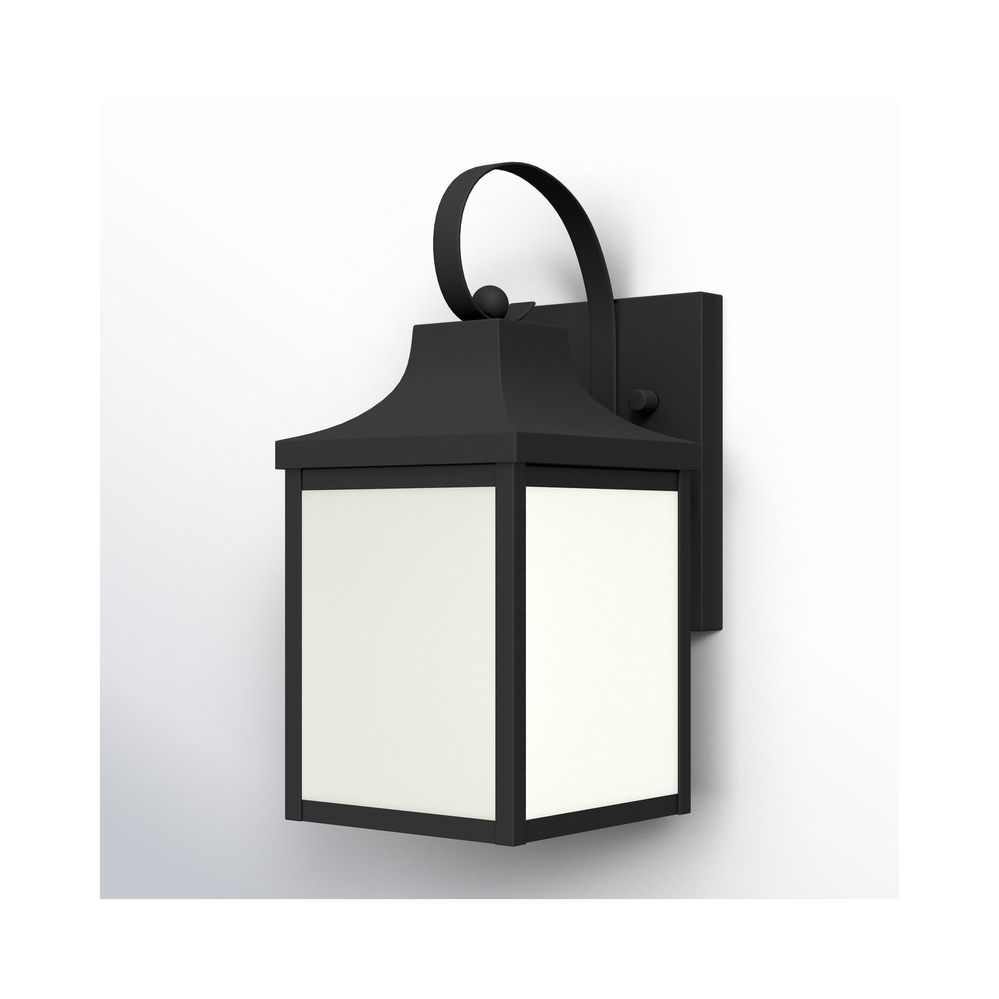 Single Light Outdoor Aluminum Wall Light, No, Textured Black