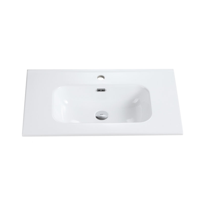 BB09-30-311, cuve en céramique blanche intégrée, bonde non incluse