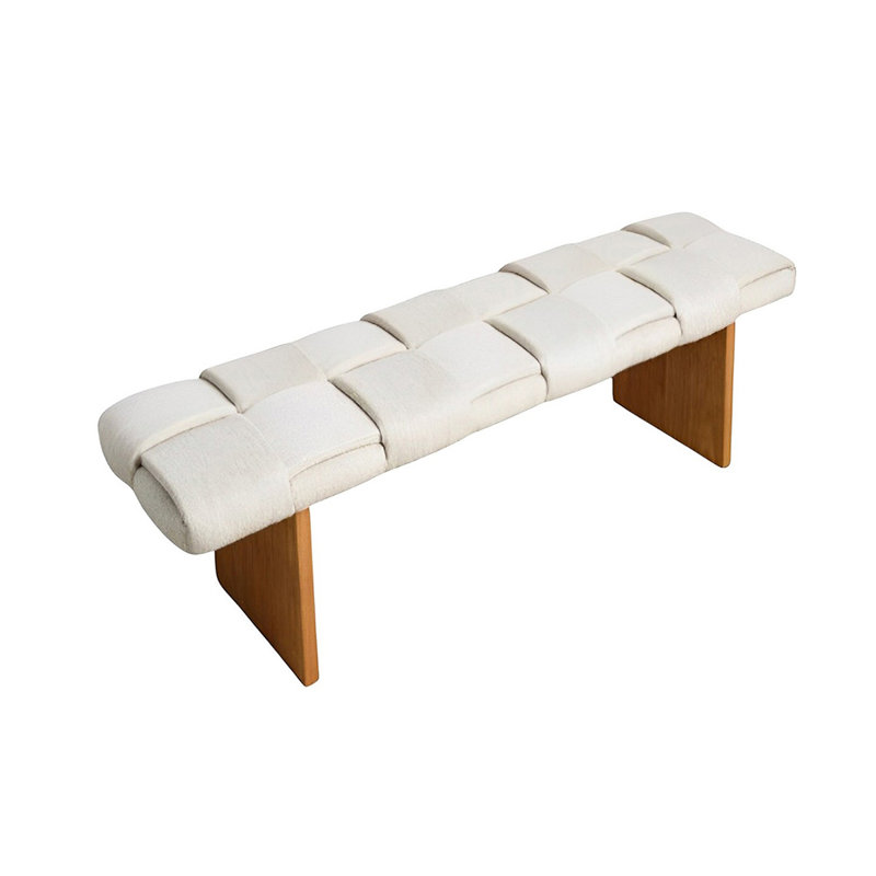 Banc rembourré en mélange de polyester Thorleif, H 16,53 po x l 55,11 po x P 15,74 po