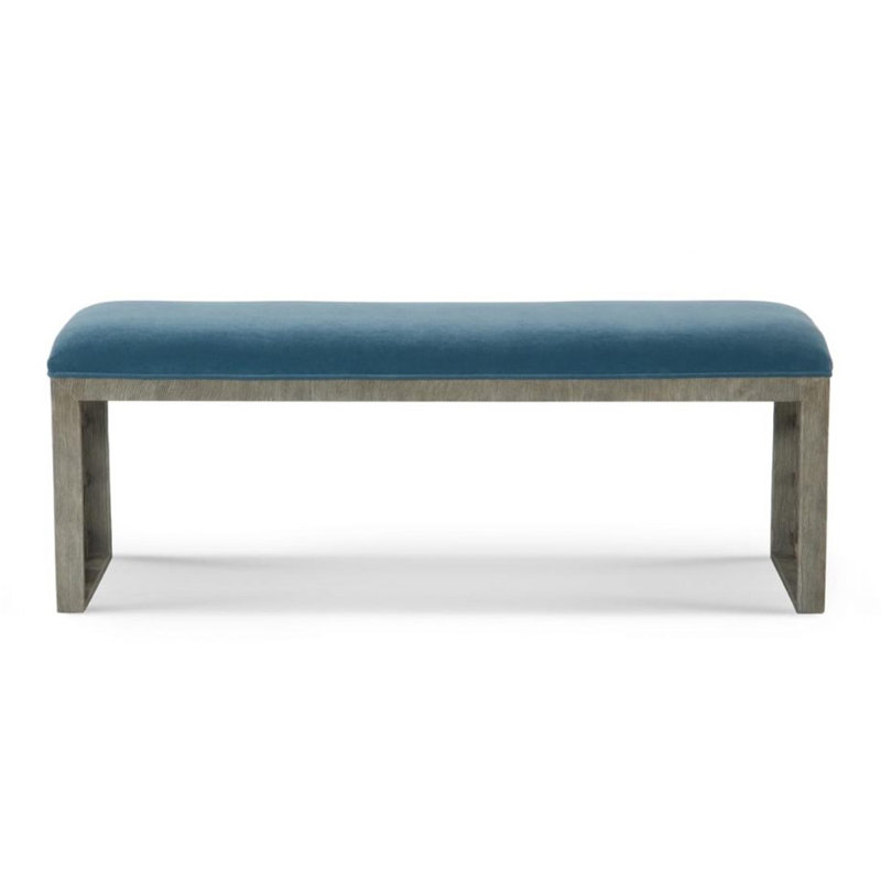 Angeline Upholstered Dining Bench, Harbor, Serrated Dolomite Silver
