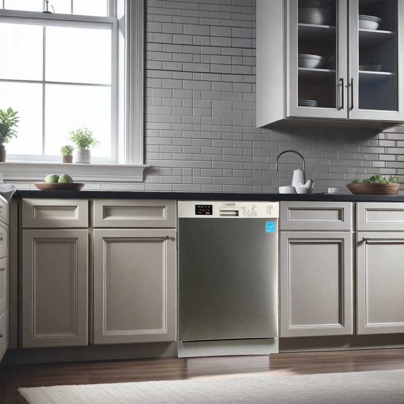 Lave-vaisselle 24 "Europe contrôle 15 pl eau 3,4g silencieux 51 dB 120V E-Star, Chrome poli