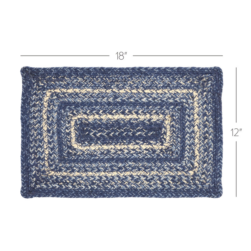  Birtwhistle 18" Placemat, Indigo/Powder Blue/Cream