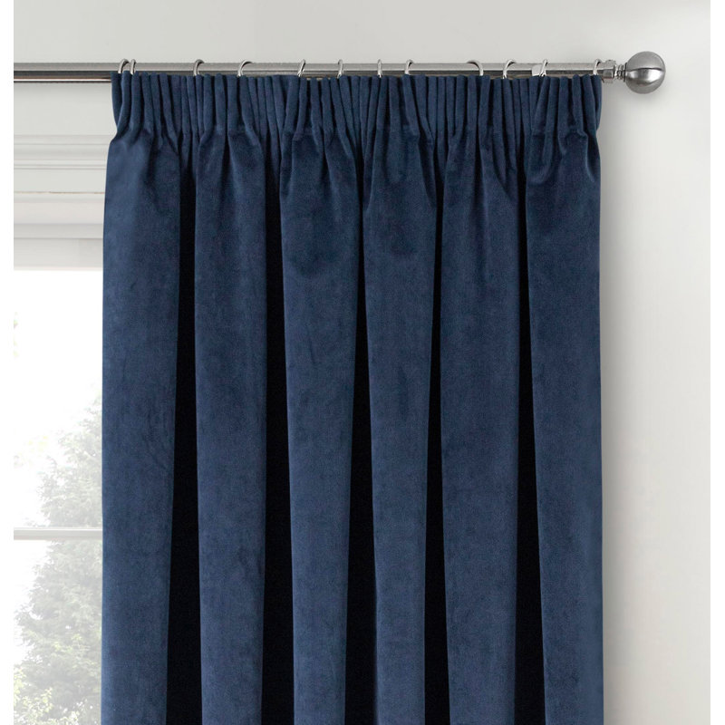 Alene Blackout Curtain Panel Pair, 168cm Width x 229cm Drop, Navy, 2