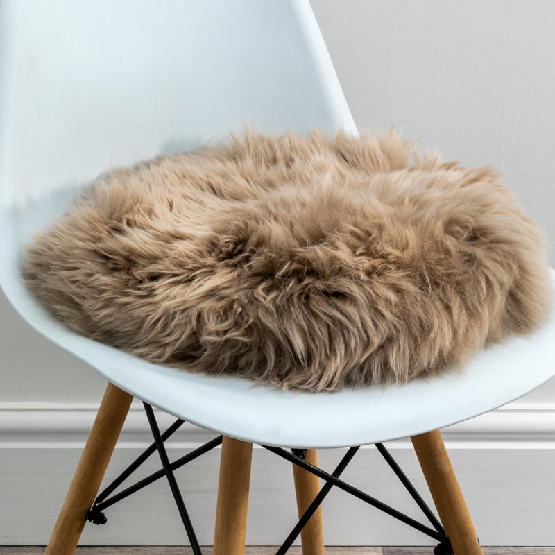 Sheepskin Chair Pad Cushion, Light Brown