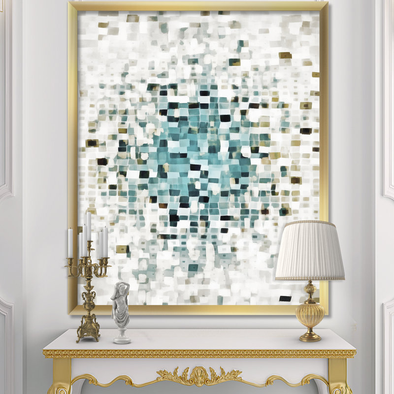 «Geometric Blue Spots II», reproduction d'art sur toile, H 40 po x l 30 po x P 1,5 po, Toile tendue