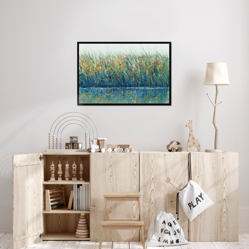 Wildflower Reflection I by Timothy O' Toole - Wrapped Canvas Painting, 24cm H x 34cm W, Black Framed Paper Print