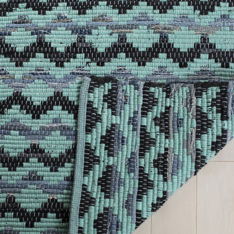 Annia Hand Woven Cotton Geometric Rug, Rectangle 9' x 12'