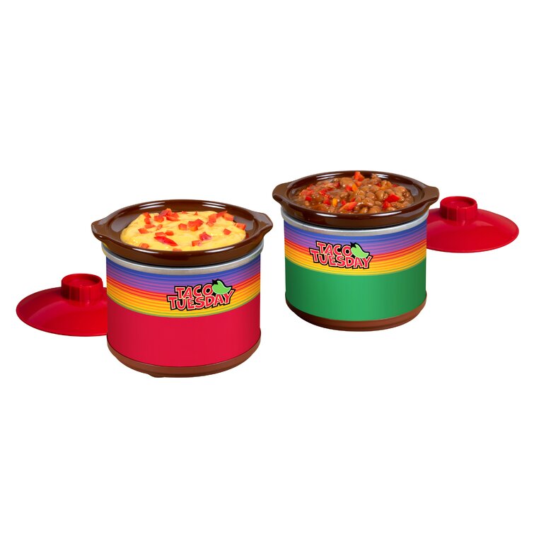 Mini Crocks - Small Crockpots .65 Quarts Each, Set Of 2