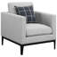 Chaise d'appoint grise pour le salon - Structure rembourrée et dossier moderne