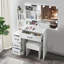 Bureau de coiffeuse avec miroir et 10 lumières DEL Arowana, coiffeuse de maquillage avec 4 tiroirs de rangement, 3 coiffeuses cachées pour la chambre à coucher