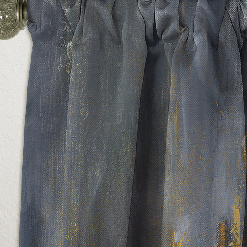 Black and Gold Glam Abstract - Linen Curtain, 52" W x 108" L