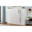 Lit double Space avec deux garde-robes, plateforme solide et tablette de rangement, garde-robe pliable de couleur blanche pour chambre d'amis,