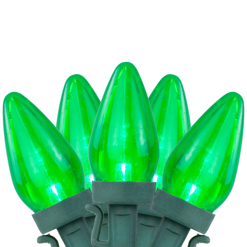 25 LED C7 Christmas Light Set, Green