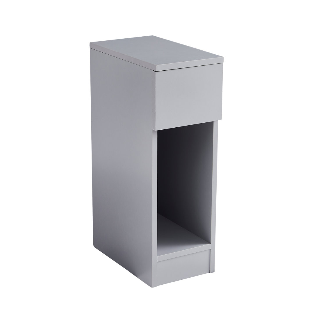 Wooden Bedside Table with Open Shelf and Drawer – Ava by