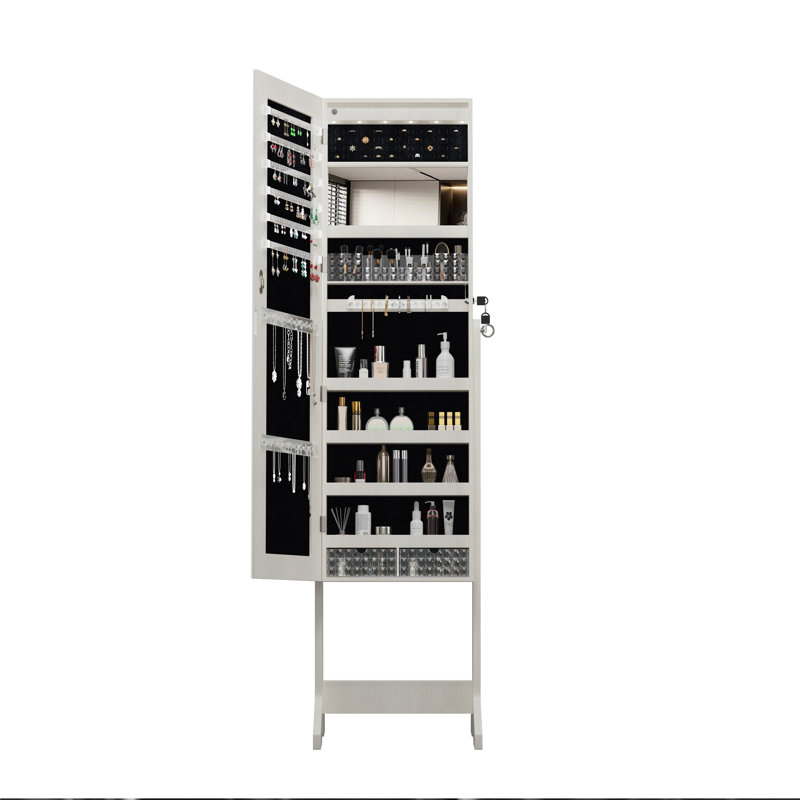 Armoire à bijoux avec miroir pleine longueur et base