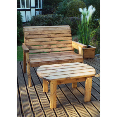 Farrar Solid Wood Pine Outdoor Bench