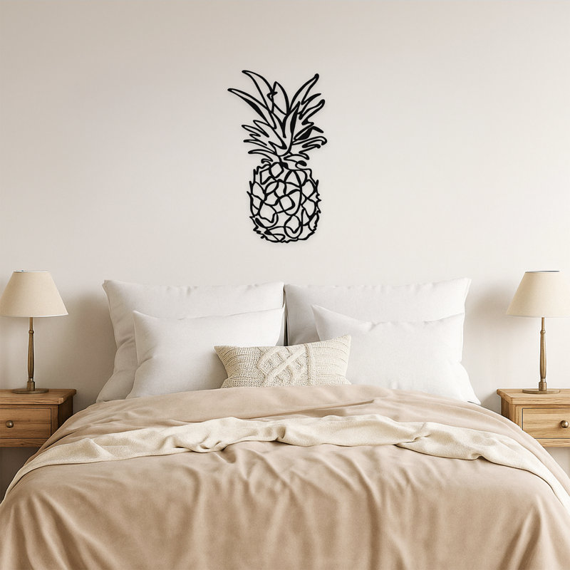 Décoration murale ananas en métal
