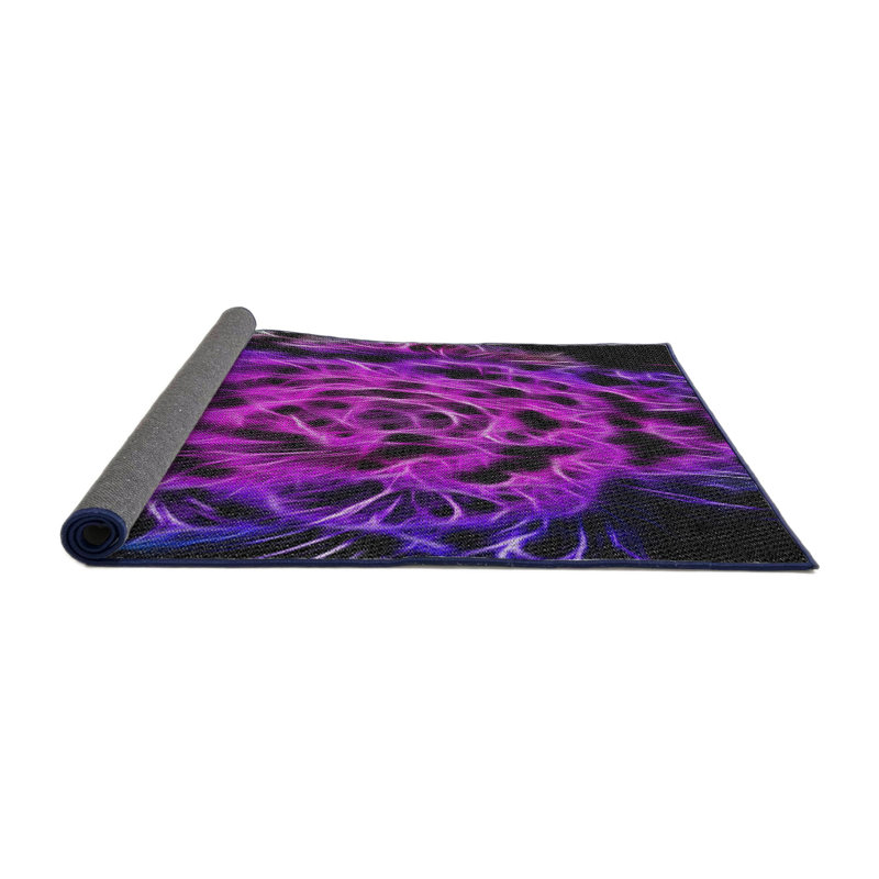 Tapis à tisser rose/vert/noir, Rond 3 pi