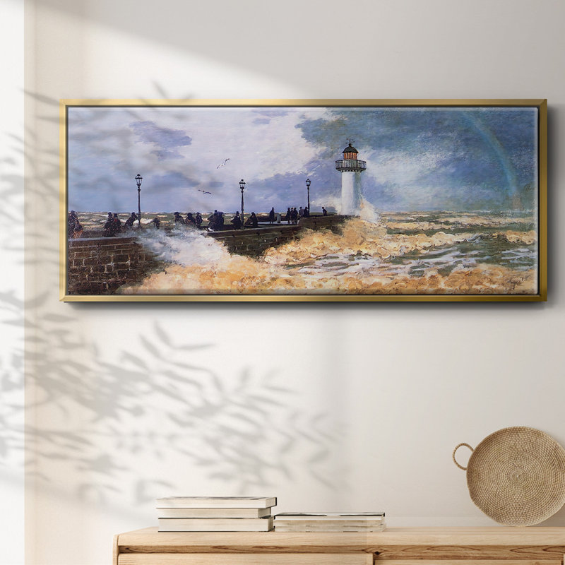 La jetée au Havre, 1868 - Toile encadrée, H 12 po x l 30 po