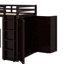 Lit mezzanine double avec bureau, tiroirs et garde-robe