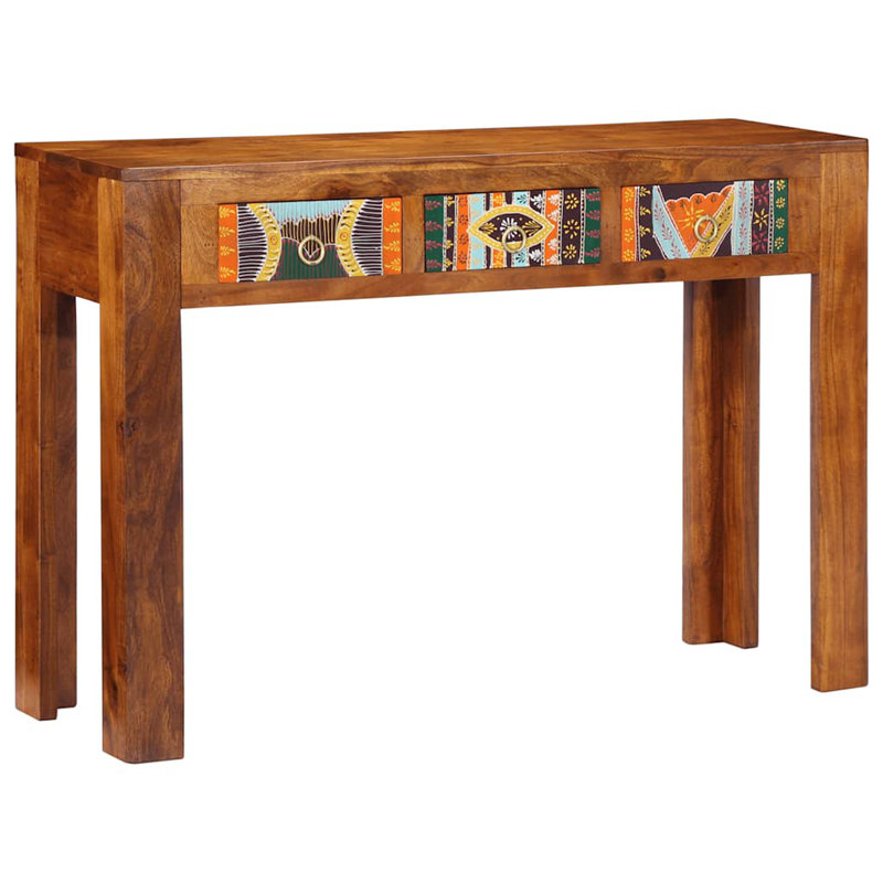 Console Table Honey Brown Solid Acacia Wood 43.3 X 13.8 X 29.5 In
